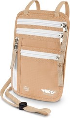Hero Travel Supply RFID Blocking Neck Wallet Brown