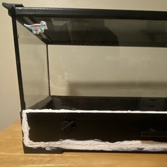 Glass Reptile Terrarium Tank w/ Mesh Screen Top Lid & Access Door, Black