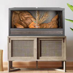 50 Gallon Reptile Tank, 36″ X 18″ X 18″ Wooden Reptile Terrarium with Sliding Do
