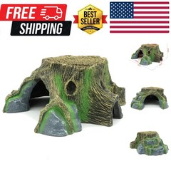 Resin Large Turtle Tank Accessories Reptile Hideouts Cave Habitat Decor for G…