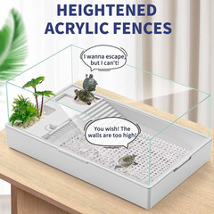 Large Turtle Tank (Tank + Water Pump), Acrylic Turtle Tank Starter Kit with Upgr