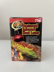 Zoo Med Nocturnal Infrared Heat Lamp 75W Red Reptile Heat Bulb