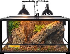 Reptile Dual Lamp Stand Adjustable Light Holder Lamp Hanging Bracket Metal Suppo
