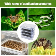 Mealworm Breeding Kit 4-Layer Clear Mesh Feeding Bin Mealworm Farm