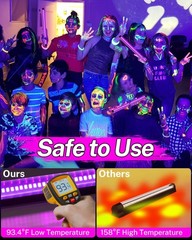2 Pack Rechargeable Black Light Bar, 5000mAh Large Capacity Battery Powered…