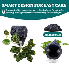 Reptile Water Dish with Dripper, Adjustable Wall-Mounted Water Bowl for Terra…