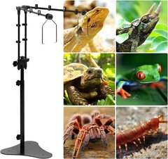 Reptile Dual Lamp Stand Adjustable Light Holder Lamp Hanging Bracket Metal Suppo