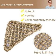 Pivby Bearded Dragon Hammock Reptile Lounger Climbing Toys Seagrass Fiber Habita
