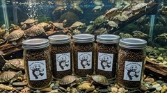 One jar-1 LB Aquatic Turtle Floating Food Diet Pellets-Packed in free Mason Jars