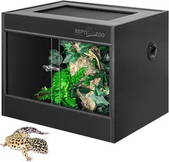 34 Gallon PVC Reptile Terrarium 24x18x18 Inches with Glass Sliding Door Top
