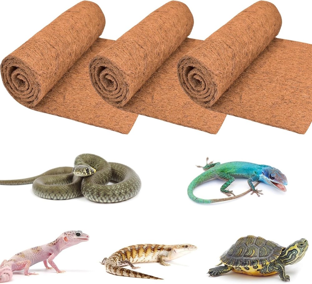 3 Rolls Coconut Fiber Reptile Substrate Mat 18 x 24 inches Natural Coco Mat R…