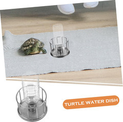 4Pcs Reptile Dish Bowl Turtle Water Dish Tortoise Water Holder Metal Reptile Fee