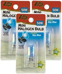 Zilla Mini Halogen Lamp Reptile Bulb, 50-watt, Day 3 Count (Pack of 1), Blue