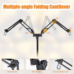 Dual Reptile Lamp Stand Reptile Light Stand with Two Flexible Brackets, Height A