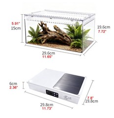 Reptile Terrarium Enclosure,Smart Dual Zones Temp Controll Reptiles Feeding Box