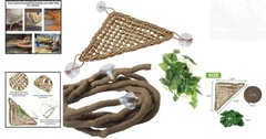 Durable Bearded Dragon Hammock with Suction Cups & Jungle Vines for Reptiles