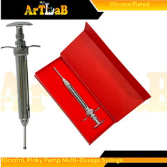 10mL Reptile Feeding Automatic Multi-Dosage Syringe | Pinky Pump Syringe, Chrome