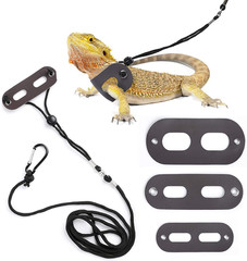 Bearded Dragon Harness and Leash Adjustable(S,M,L, 3 Pack) – Soft Leather Reptil