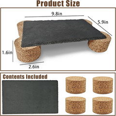 Bearded Dragon Basking Platform,9.8×5.9×1.6inch Reptile Heat Storage Slate Stone