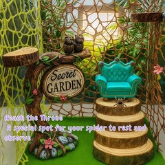 Jumping Spider Enclosure Accessories Kit, Habitat Decor — Spider Throne, W