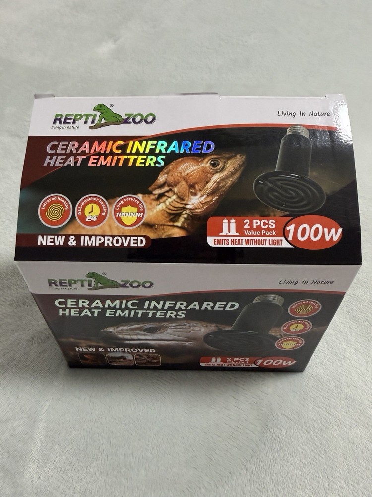 REPTI ZOO 100W Reptile Heat Lamp Ceramic Heat Emitter Bulb E26
