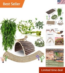 Enrich Your Reptile Habitat: 10 PCS Jungle Climber & Plants for Terrariums