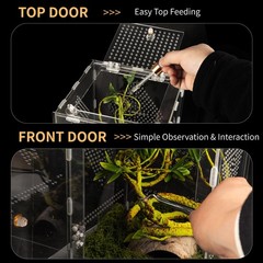 Acrylic Reptile Terrarium Easy Assembly Clear Secure 11.8×7.9×7.9 Inch Tank
