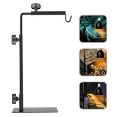 Large Reptile Lamp Stand, Adjustable 16-31 Inch, Metal Bracket, Floor Holder