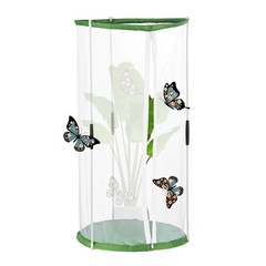 Outdoor Butterfly Habitat Cage Terrarium [White with Green, 12 x 12 x 24 Inch]