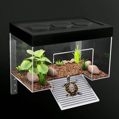 NEW Hanging Turtle Basking Platform, Above Tank Topper with Lid for Baby Turtles