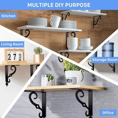 10 Pack Decorative Shelf Brackets,7.4Inch Wall Mounted L Shape Shelf Bracket,…