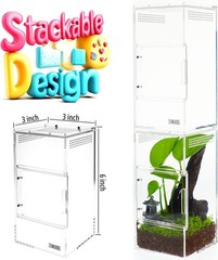 ACRYLIC TERRARIUM HABITAT Spider Tarantulas Reptiles Enclosure Magnetic Doors