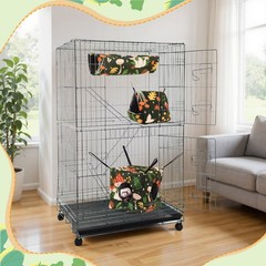 6 Pack Small Animal Hammock Set, Ferret, Guinea Pig, Rat Hanging Bed & Hideou…