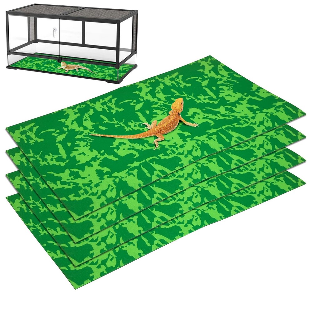 4 Pcs Reptile Carpet 39’’ x 20’’ Terrarium Floor Liner Reptiles Cage Mat Rept…