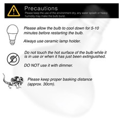 ReptiKing Reptile Heat Bulb Lamp, 2-Pack 75W Daylight 75W, White