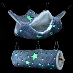 Noctilucent Luminous Guinea Pig Rat Hammock Bunkbed Hanging Tunnel and Soft B…