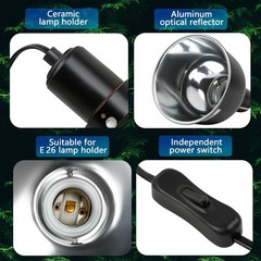 Reptile Light Fixture 5.5 Inch Optical Reflection Deep Dome Heat Basking