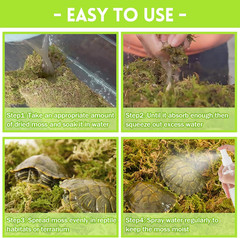 Riare 1.3LB Premium Sphagnum Moss for Reptiles- 50QT Natural Live Moss Reptile M