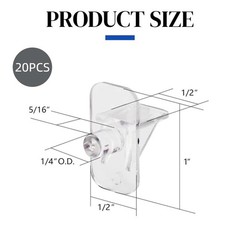 1/4 Inch Plastic Shelf Pegs, 20PCS Cabinet Shelf Supports & Clips, Furniture …
