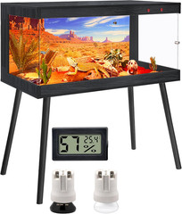Bearded Dragon Tank, 36 Gallon Reptile Tank with Leg Stand,Built-In Lighting Rep