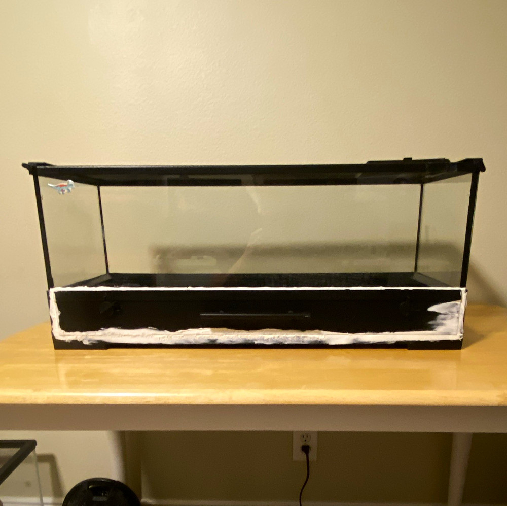 Glass Reptile Terrarium Tank w/ Mesh Screen Top Lid & Access Door, Black