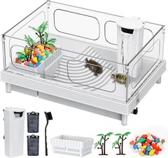 Turtle Tank Kit Tortoise Habitat, Aquarium Tank With Pump＆Filter, Acrylic..