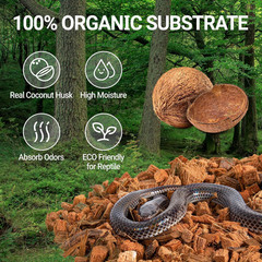 72 Quart Reptiles Coconut Chip Substrate, Coco Husk Reptiles Bedding for Ball Py