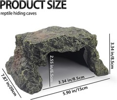 Reptile Hideout Rock Tortoise Hide Cave Resin Rock Lizard Hideaway Quality Resin
