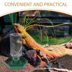 2Pcs Durable Plastic Water Dish for Reptiles Small Corner Bowl Green Easy Wash
