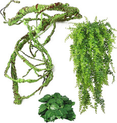 3 PCS Reptile Vines Flexible Bendable Jungle Climbing Vine Terrarium Plastic Pl
