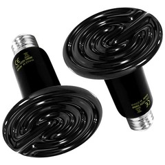 100W 2Pack Ceramic Reptile Heat Lamp Heat Emitter Bulb No Light Emitting for pet