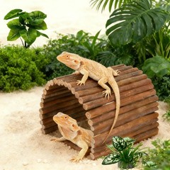 Bearded Dragon Tank Accessories,Reptile Hide Bearded Dragon Hide Wooden Bridg…