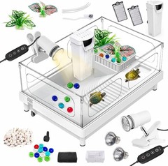 Turtle Tank Kit Tortoise Habitat, Aquarium Tank with Filter, Acrylic XL..