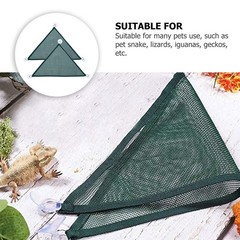 2Pcs Durable Pet Hammock Toy Olive Green Mesh Reptile Swing for Lizards